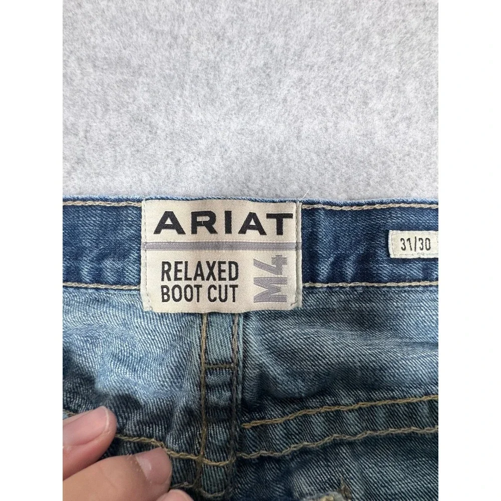 Ariat M4 Relaxed Boot Cut Jeans Mens 31x30 Medium Wash Denim Western Workwear